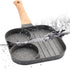 JUSTUP Nonstick Egg Frying Pan, 3-in-1 Divided Grill Frying Pan, Heat Resistant Handle for Breakfast Cooking