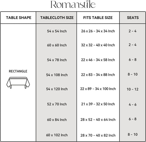 Romanstile 54 x 78 Inch Rectangle Plastic Tablecloth, 100% Waterproof Oil-Proof Heavy Duty Vinyl for Dining