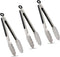 TENTA KITCHEN 9" Stainless Steel Kitchen Tongs, Non-Slip Grip Locking Metal Food Tongs (Set of 3)