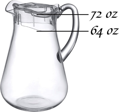 Amazing Abby Droply Plastic Pitcher (64 oz, 2 Quart), Clear Water Pitcher with Lid, BPA-Free