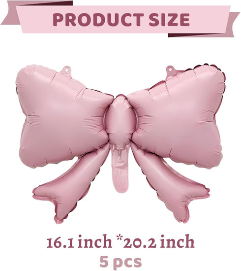 5 FBQ Pcs Bow Balloons Birthday Themed Bow Party Baby Shower Wedding Party Bachelorette Party Decoration Supplies(Candy