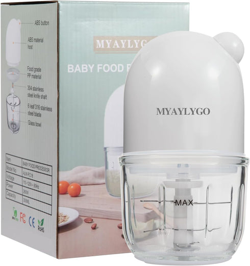 MYAYLYGO Baby Food Processor, Baby Food Maker Gift for Homemade Food, Purees, Meat, Vegetable, Fruit