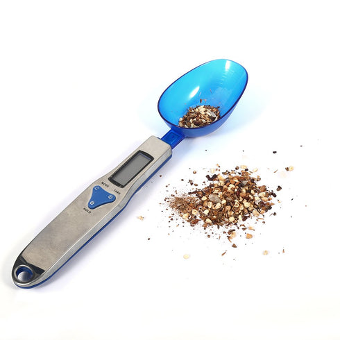 Digital Spoon Scale, Electronic Kitchen Gram Scale LCD Display Stainless Steel Food Measuring Scale with 3 Measurement Spoons for Home Kitchen, Weight from 0.1g to 500g, Unit g oz gn ct