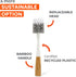 Full Circle Clean Reach - Bamboo Long Handle Bottle & Mug Brush with Replaceable Head, for Deep Cleaning Water Bottles