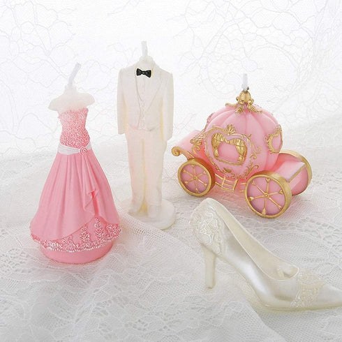 3D Bride and Groom Tuxedo Wedding Dress Set, Silicone Candle Soap Mold for Wedding Cake Decorating (Set of 2)