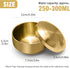 Stainless Steel Rice Bowl with Lid, Set of 2, Double-walled Metal Bowls for Korean Kitchen, 10.5cm Gold