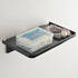 Acrylic Floating Wall Shelves - Small Stick-on Phone Shelf Holder for Bathroom, Kitchen, Bedroom, Office - White