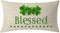 ITFRO Blessed Lucky Charm Shamrocks Cream Burlap Throw Pillow Cover, 12x20 Inches Decorative Cushion Case for St