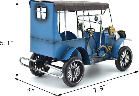 Diecast Model Cars Classic Cars Collectible Model Car with Music Box Home Decor (Blue)