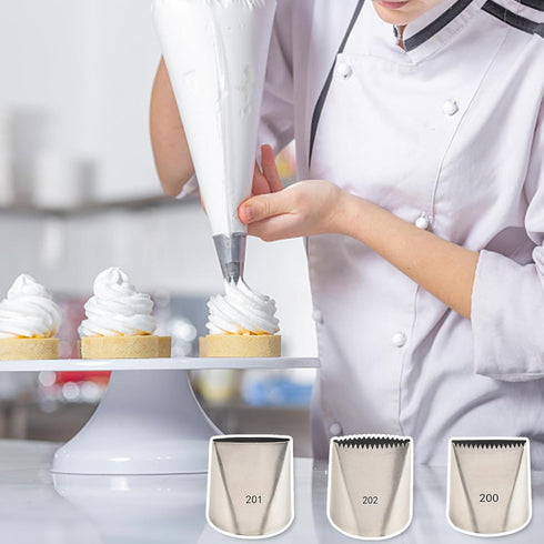 Piping Tips for Cake Decorating, Stainless Steel Icing Nozzles for Pastry Fondant Decorating Tools