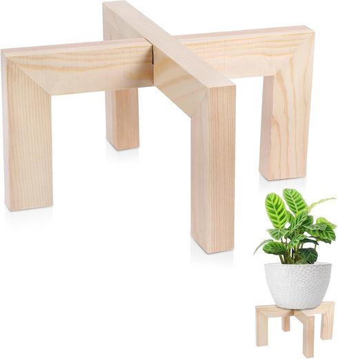 Vigordream Plant Stand, Indoor/Outdoor Wood Plant Holder, Single Flower Pot Stand, Sturdy