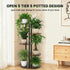 Korrie Home 5 6 Tiered Plant Stand Indoor, Tall Tier Potted Wooden Plant Shelf for Multiple Flower Plants, Multi Corner
