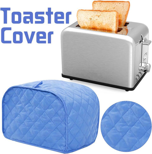 Polyester Quilted Toaster Cover, 2 Slice, Dust & Fingerprint Protection, Machine Washable, Blue, 11.5 x 8 x 8 in