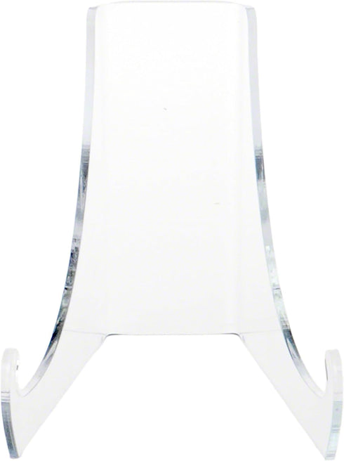 Plymor Clear Acrylic Flat Back Display Easel, Extra Deep Support Ledges, 3" H x 3.125" W x 4" D