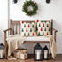 18x18 Set 2 Red and Green Christmas Tree Pillow Covers of Outdoor Farmhouse Xmas Holiday Throw Pillow Cases for Sofa