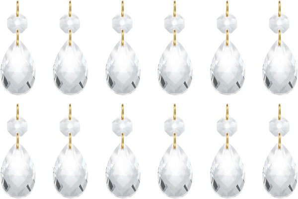 PATIKIL Clear Crystal Teardrop, 10 Pack 38mm Chandelier Prisms Parts Hanging Bead