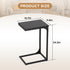 PayLessHere C Shaped End Table with Adjustable Feet,Small Side Table for Couch,Sofa Table with Metal Frame for Living