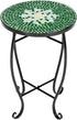 4) Vasitelan Outdoor Patio Side Table Outdoor Accent Table Bistro Coffee End Small Porch Table Indoor Round Glass