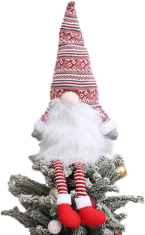 Gnome Christmas Tree Topper, Plush Santa Gnomes Christmas Ornaments Decoration