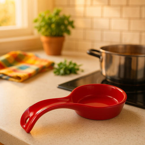 Reston Lloyd Kitchen Counter Utensil Spoon Rest for Ladles, Spaghetti Forks, & Spatulas, Seafoam