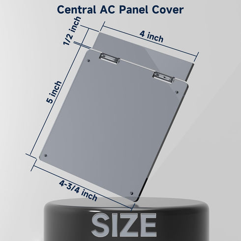 Central AC Thermostat Cover Panel,4-3/4" AC Wired Controler Panel Protection Cover, Mistake Prevention Cover AC Switch Air Conditioner Acrylic,Transparent Black,1 Pack