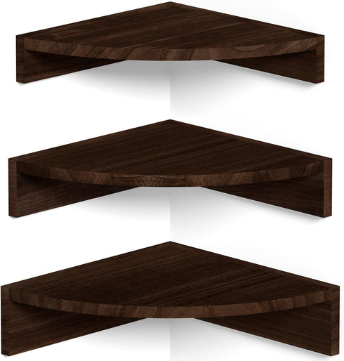 Alsonerbay Corner Shelf Wall Mount, Set of 3 Floating Shelves for Storage
