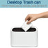SUBEKYU 0.4 Gal Mini Countertop Trash Can - Small Desktop Garbage Can for Office, Tiny Wastebasket, Plastic, White