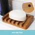 HTB Soap Dish with Slanted Waterfall Design, Teak Wood Bar Soap Holder for Shower, Bathroom, Kitchen