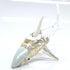 Shark Miniature Figurines - Tiny Hand Painted Blown Glass Art Collectible Gift Decor (Clear Silver)