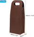 PATIKIL 2 Bottle Wine Gift Bag, 2 Pack Wine Bag Reusable Leather Wine Tote Carrier for Wine Bottles Portable Champagne Gift Bags for Picnic Party Wedding, Brown-2