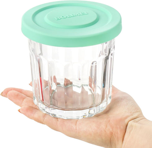 4 Pack 13Oz 400ml Coloch Working Glass Jar with Leakage Proof Lid, French Jelly Jar Clear Storage Jar for Jam, Jelly