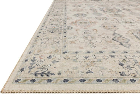 Loloi Hathaway Collection HTH-04 Runner Rug, Beige/Multi, 2'-6" x 7'-6", .25" Thick, Soft, Durable, Modern, Low Pile