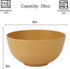 Homienly Cereal Bowl Set, Lightweight Unbreakable Wheat Straw Fiber Bowls, Yellow, 26 OZ