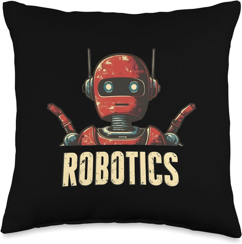 Retro Robotics Mechatronics Software Mechanics Throw Pillow