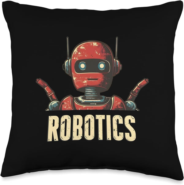 Retro Robotics Mechatronics Software Mechanics Throw Pillow