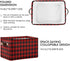 Christmas Red Buffalo Plaid Storage Basket, Fabric Laundry Baskets for Winter Holiday Decorations, 16×12×8 Inches