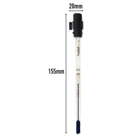 6 Inch Recommended Yogurt Thermometer - Includes Protective Case with Zones