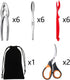 Artcome 21 Piece Seafood Tools Set - 6 Crab Crackers, 6 Lobster Shellers, 6 Wide Crab Forks, 2 Seafood Scissors and 1 Storage Bag