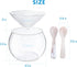 ThougrLyh Caviar Server Set, Glass Caviar Dish with 2 Pcs Shell Spoons for Serving Ice Cream and Cocktails