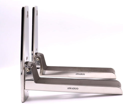 Stainless Steel Microwave Oven Rack, Retrackable Foldable Microwave Oven Wall Mounted Stand Holder Rack Bracket With Two Hooks by AWADUO