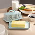 Sweejar 7.3 Inch Ceramic Butter Dish with Handle Lid, Large Porcelain Butter Keeper with Cover, Perfect for East/West