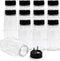 RoyalHouse 12 Pack 9.5 Oz Plastic Spice Jars with Black Cap, Clear BPA Free Containers for Storing Spices