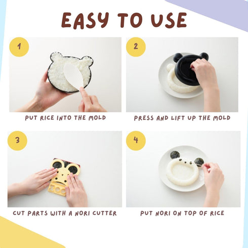 Animal Rice Mold Set Cute Animal Shapes, DIY Bento Lunch Decoration Tool, Japanese Kitchen Accessory