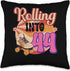 In-line Skates Towards 1982 Rolling Into 44 Throw Pillow, Multicolor, 16x16