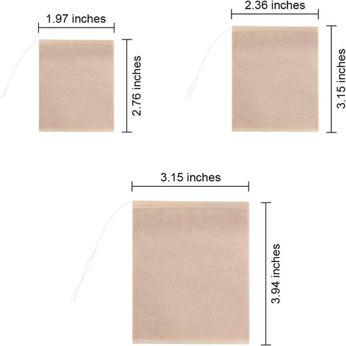 400 Pack Disposable Drawstring Tea Filter Bags - Safe & Natural Unbleached Paper Tea Infuser for Loose Leaf Tea