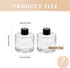 QUUPY 2 50ml/1.7oz Pcs Clear Round Empty Glass Diffuser Bottles Jars Containers Fragrance Accessories with Black Lid