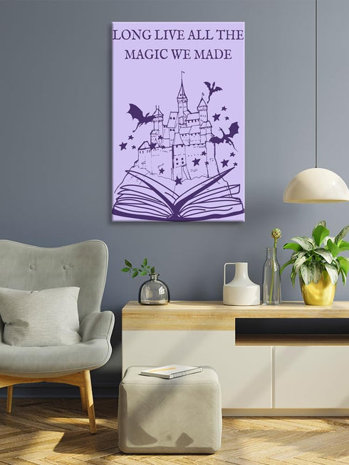 Htdsks Long Live All The Magic We Made Classroom Poster - Retro Trendy Canvas Wall Art Funny Magic Tome Prints 16x24in