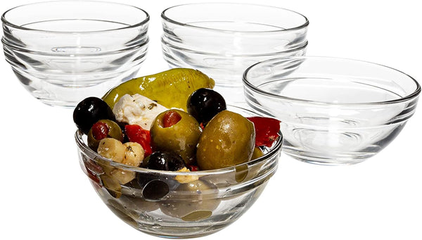 Vikko 3.5" Small Glass Bowls, Clear Prep Bowls for Cooking, Sauce, Snack, Dessert, and Dip, Set of 6