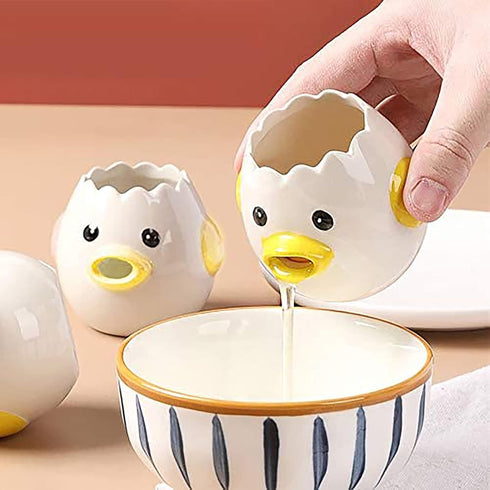 Cartoon Egg Separator Mini Egg White and Yolk Separator Practical and Simple Ceramic Egg Separator Suitable for Kitchen