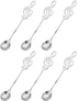uxcell 6Pcs Stainless Steel Music Note Coffee Spoon, Mini Tableware Dessert Spoons for Tea Coffee Cake